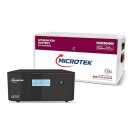 Microtek Combo - Luxe 1900 Pure Sine Wave Inverter/UPS 1650VA 24V + 25.6V 100Ah LiFePO4 Battery (2.56kWh) | BMS Protected | Fast Charge | Long Life 3500+ Cycles Backup | Home/Office Backup